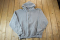 Vintage 1990s Russell Full Zip Blank Grey Hoodie Sweatshirt