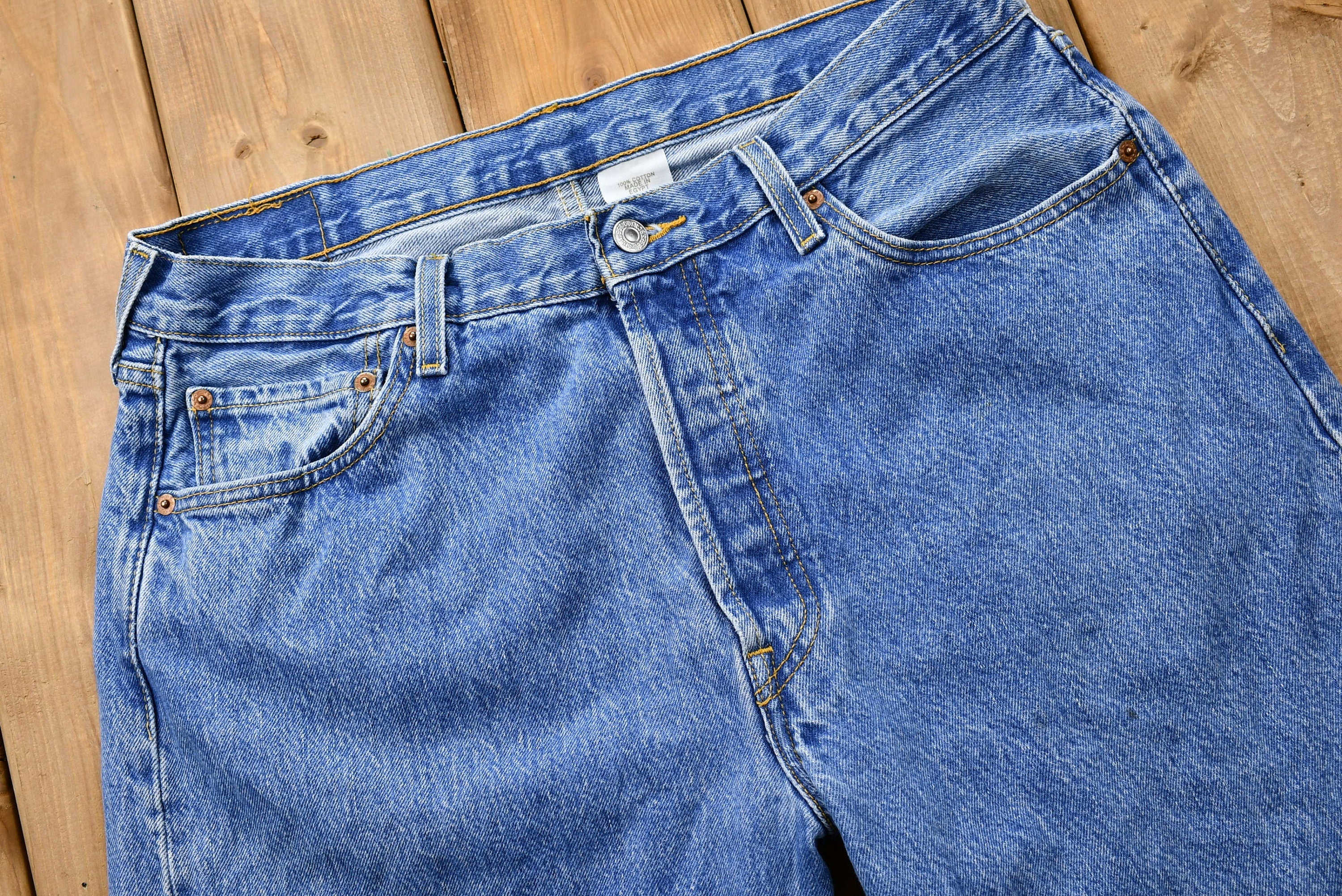 Vintage 1990s Levi's 501 Mid-Wash Regular Fit Straight Leg Jeans