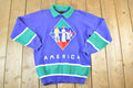Vintage 1990s America Knit Boat Watching Collared Crewneck Sweater Mens S