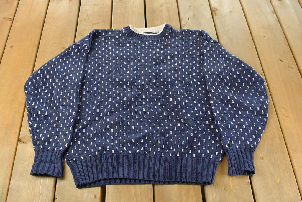 Vintage 1990s Boat House Row Knitted Crewneck Sweater Men's L