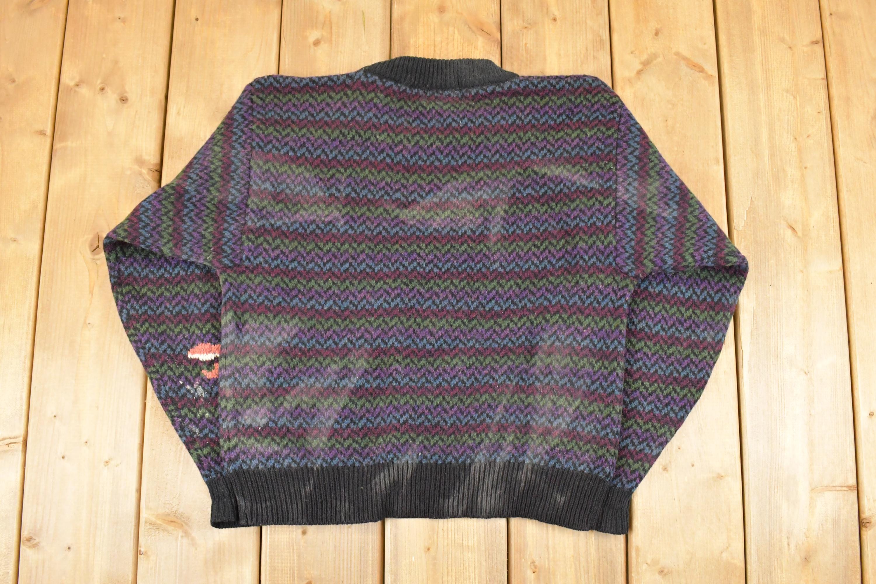 Vintage 1990s The Woolrich Women Jumping Horses Wool Knit Crewneck Sweater Women's L  90s Knitted Sweatshirt  Vintage Preppy Knits