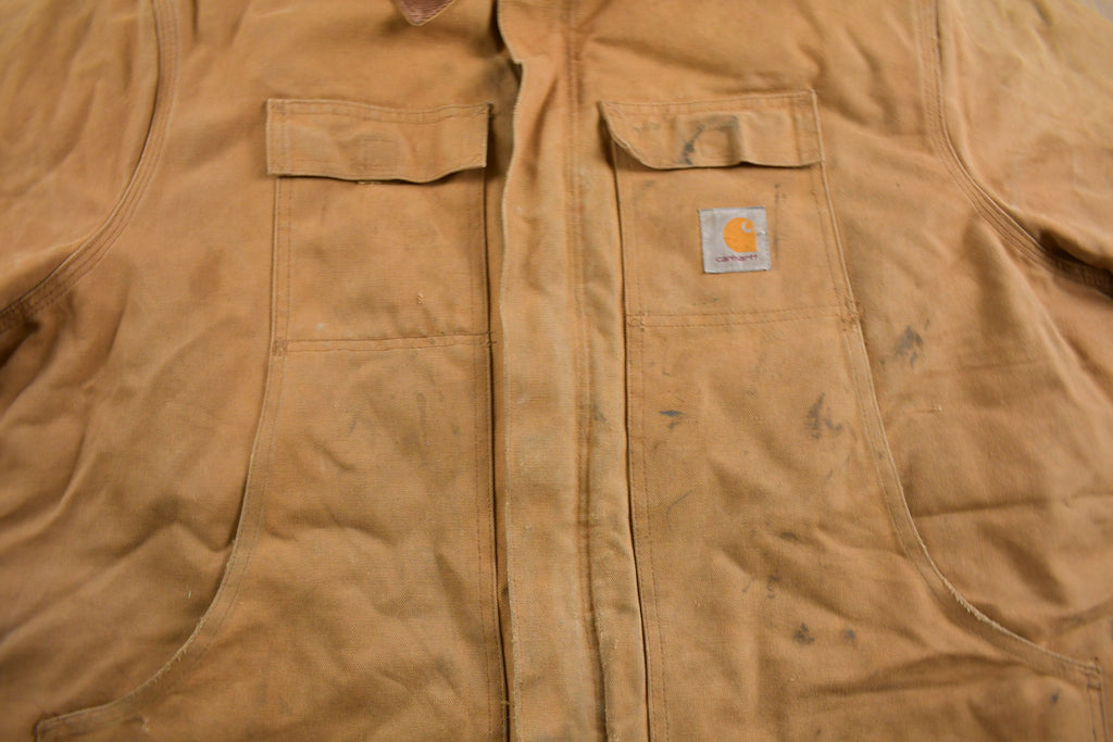 Vintage 1990s Traditional Carhartt Work Coat  Workwear  Vintage Carhartt  Distressed Carhartt