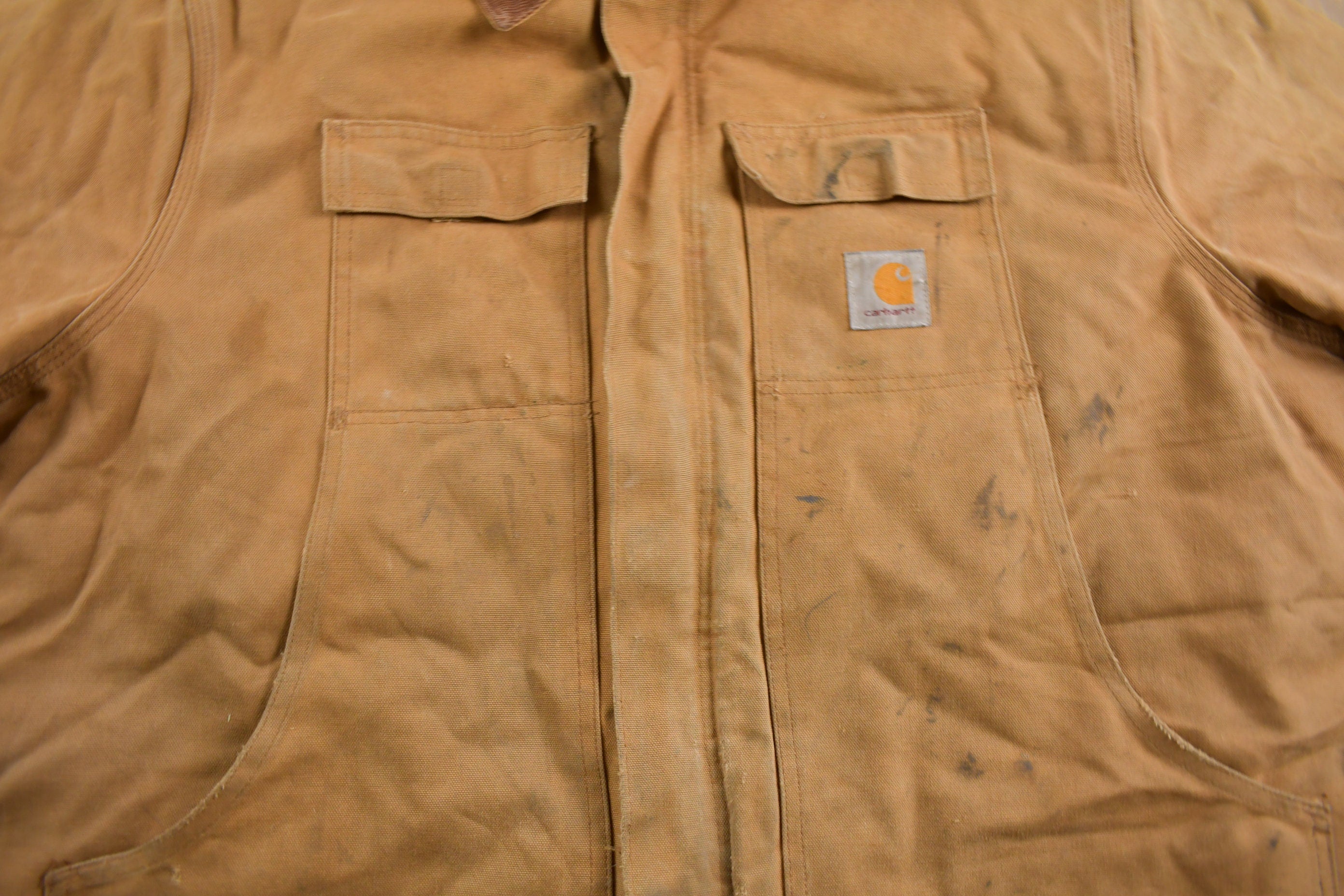 Vintage 1990s Traditional Carhartt Work Coat  Workwear  Vintage Carhartt  Distressed Carhartt