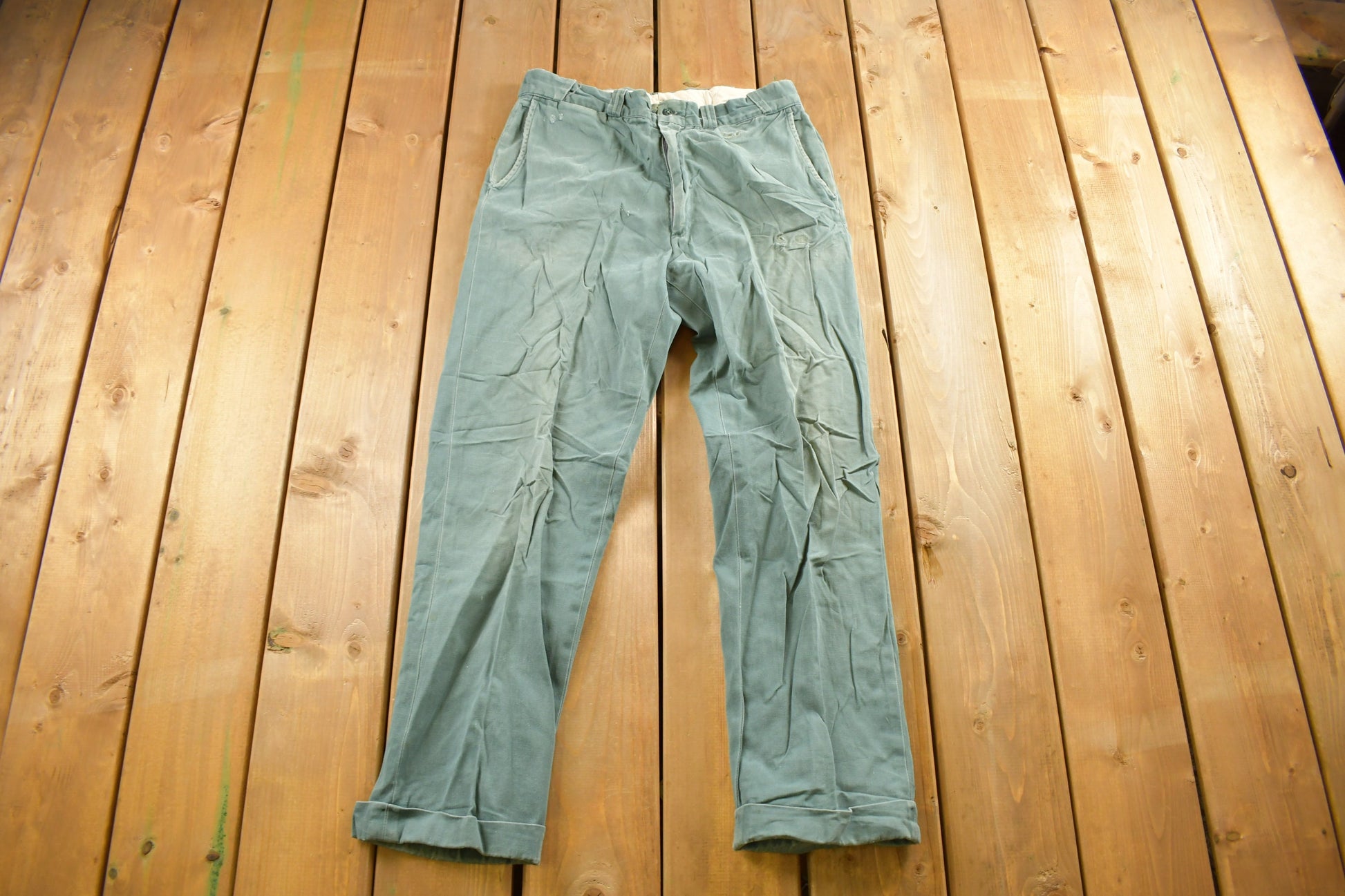 Vintage 1980s Distressed Chino Pants Size 32 x 27