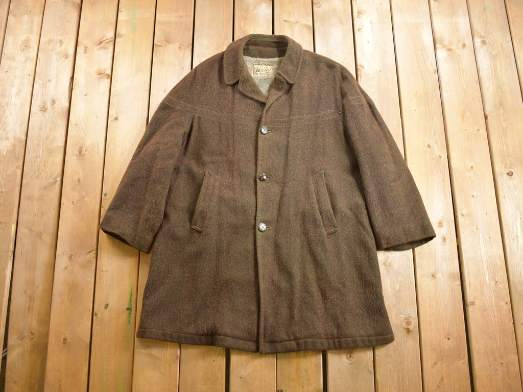 Vintage 1950s United Toronto Full Length Wool Coat Fur Lined