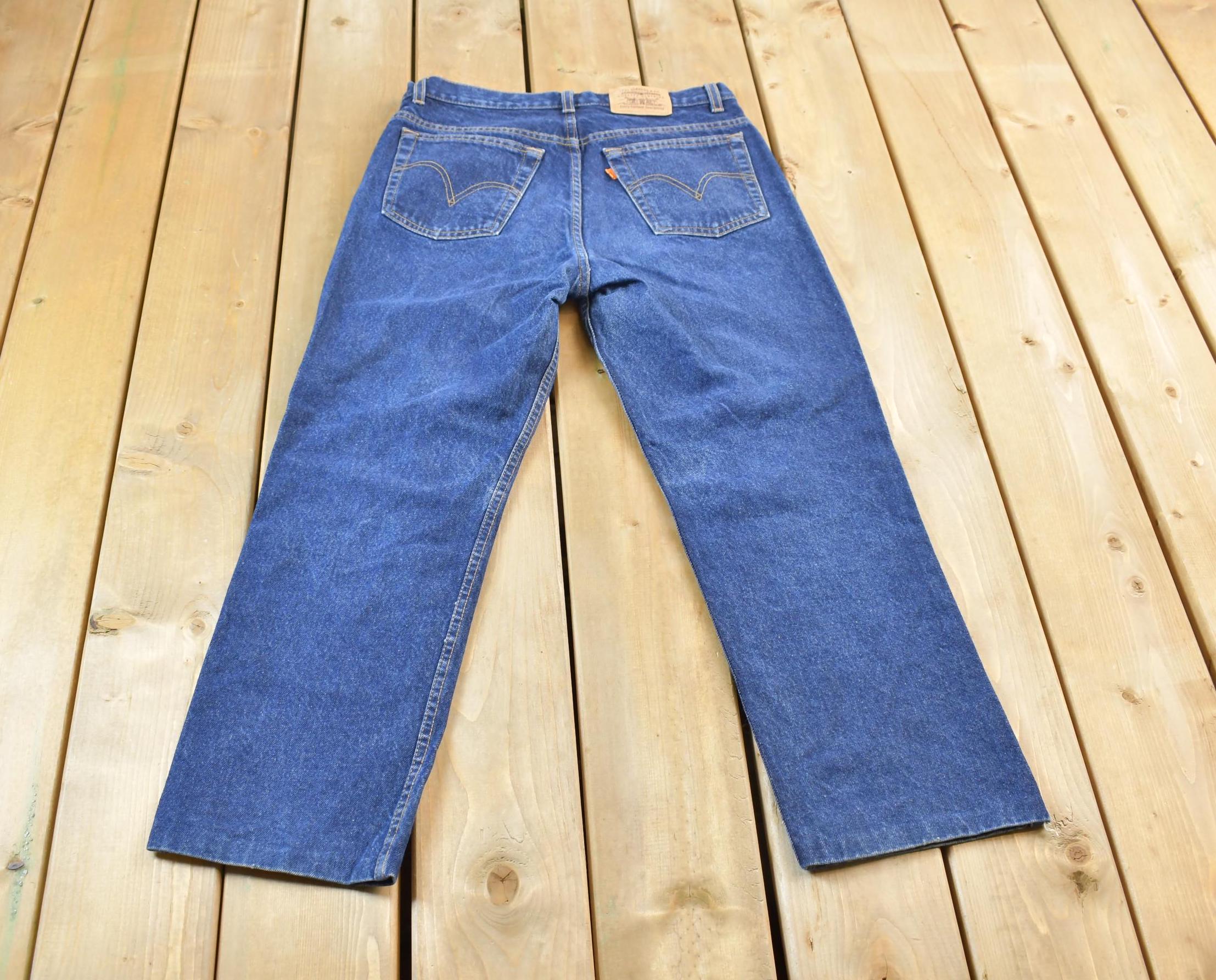 Vintage 2000s Levi's Orange Tab Dark Blue Jeans Size 32 x 32