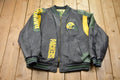 Vintage 1990s Green Bay Packers NFL Leather Bomber Jacket