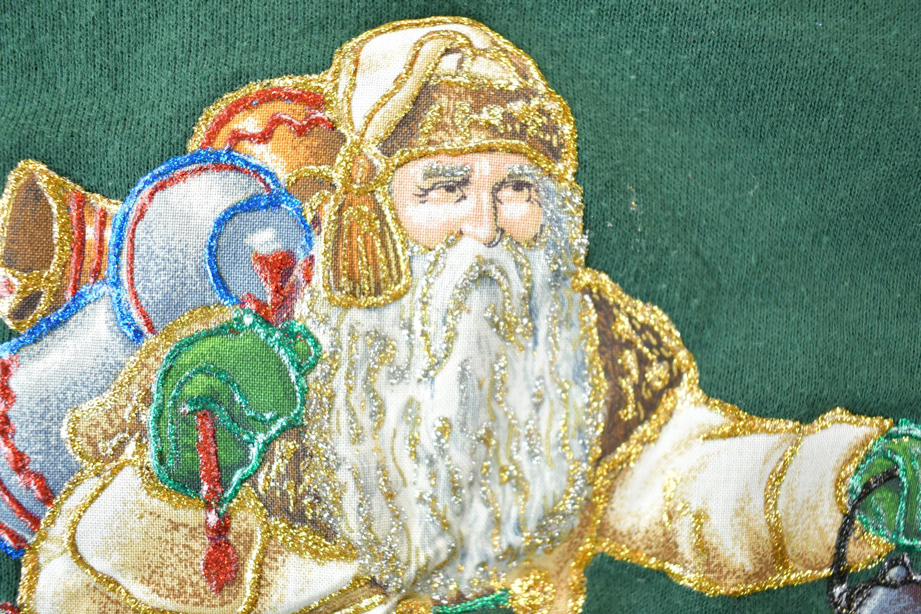 Vintage 1990s Saint Nicolas Cute Santa Crewneck Sweater