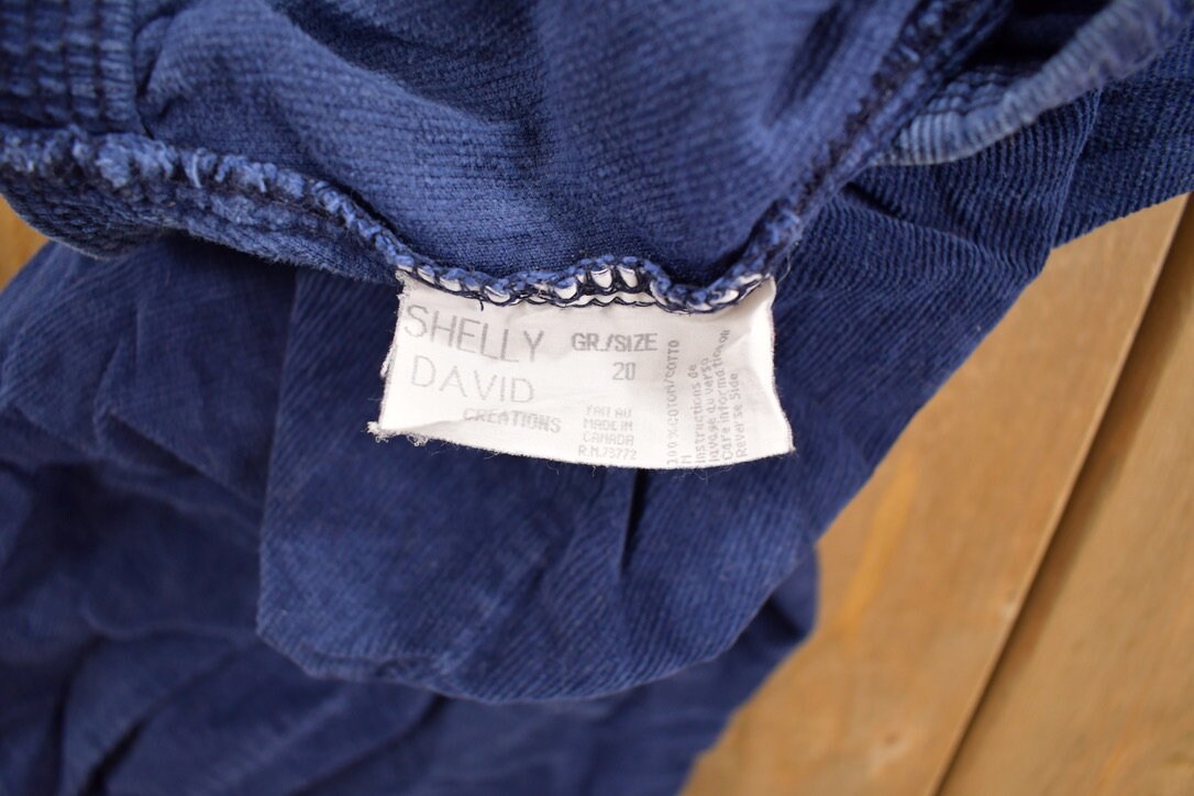 Vintage 1990s Women's Shelly David Navy Blue Corduroy Pants Size 36 - 42 x 26
