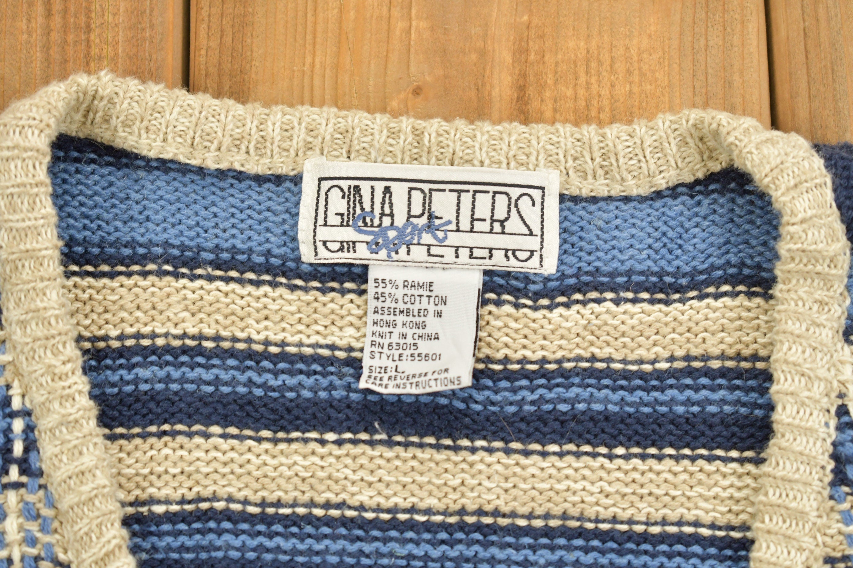 Vintage 1990s Gina Peters Knit Cardigan Sweater Vest