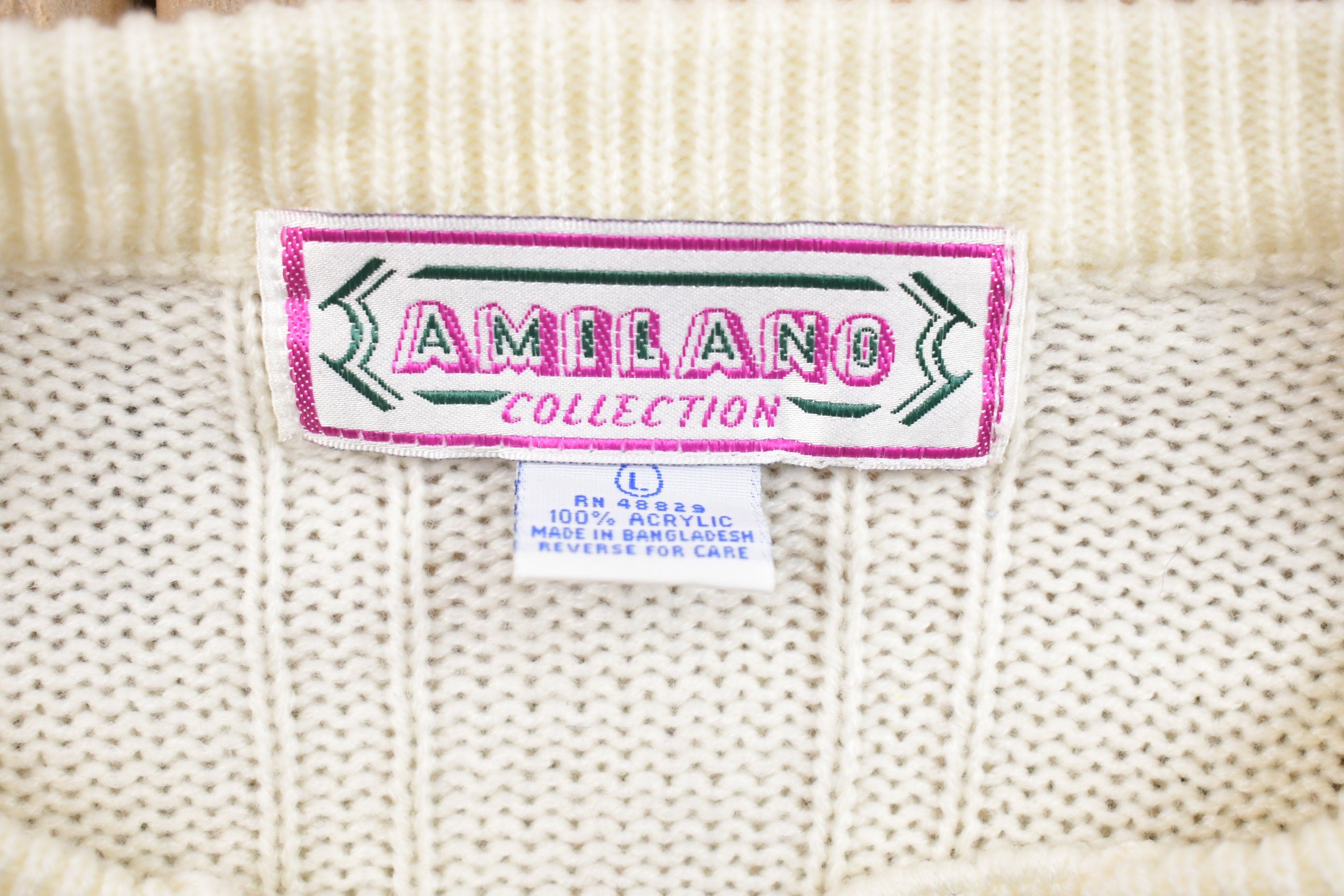Vintage Knitted Cardigan Sweater with Beautiful Buttons