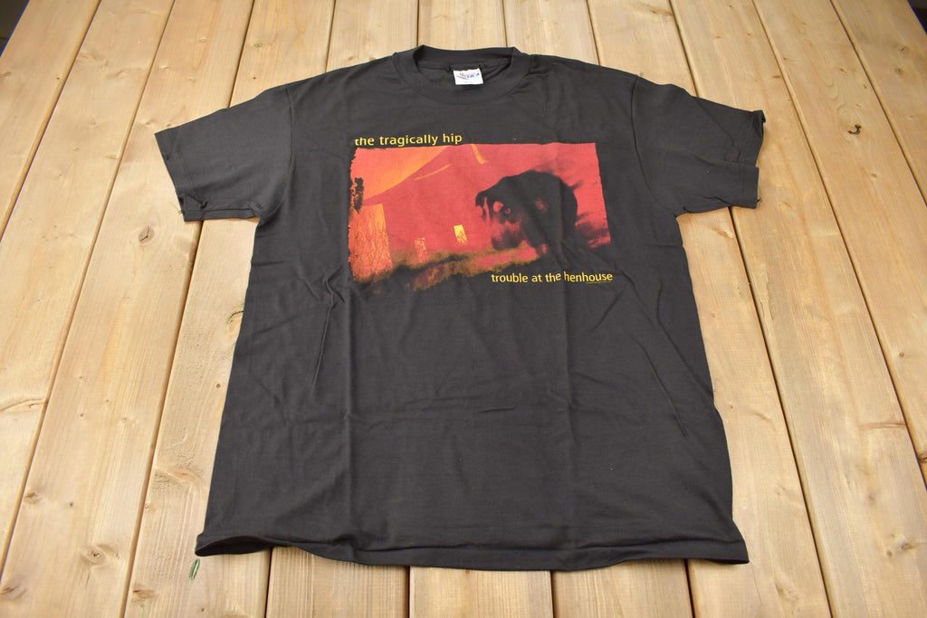 Vintage 1996 Deadstock The Tragically Hip Trouble At The Henhouse World Tour Single Stitch Graphic Band Tee Made in USA