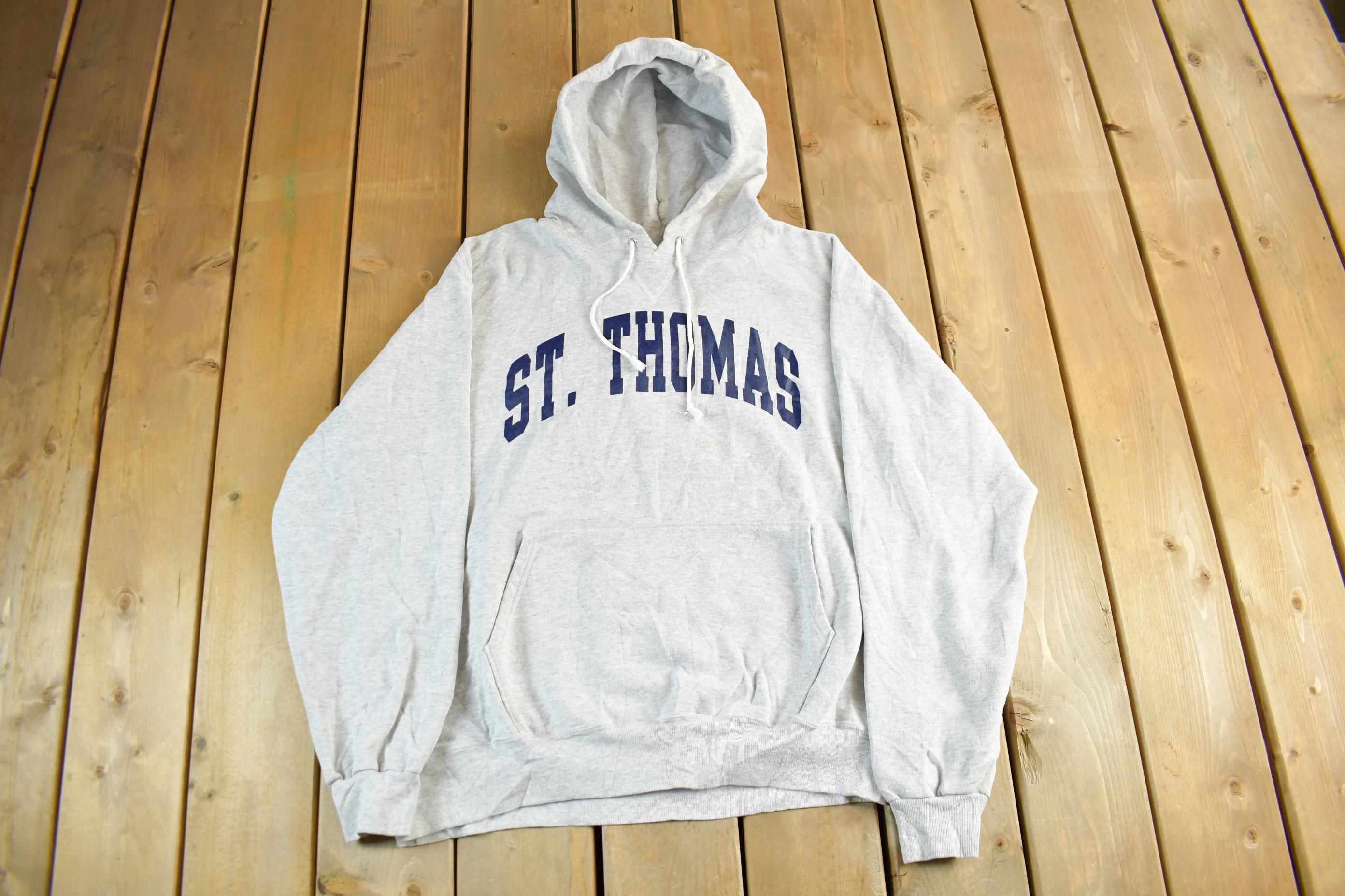 Vintage 1990s University Of St. Thomas Champion Collegiate Hoodie Men's 2XL  College Sweatshirt  NCAA Sweatshirt  Sportswear  Americana
