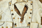 Vintage 1980s Embroidered Eagle Western Style Bib Front Button Up Shirt