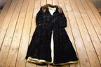 Vintage 1950s Satin Long Coat With Fur Collar