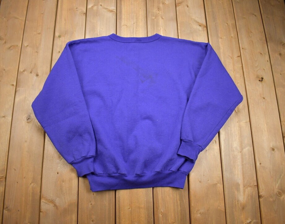 Vintage 1990s Raglans Clothing Purple Blank Crewneck Sweatshirt