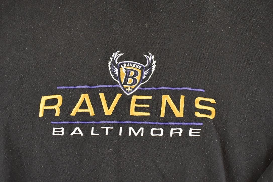 Vintage 1990s Logo 7 Baltimore Ravens Crewneck Sweatshirt Men's L XL / 90s NFL Football / Sportswear / Gridiron / Super Bowl