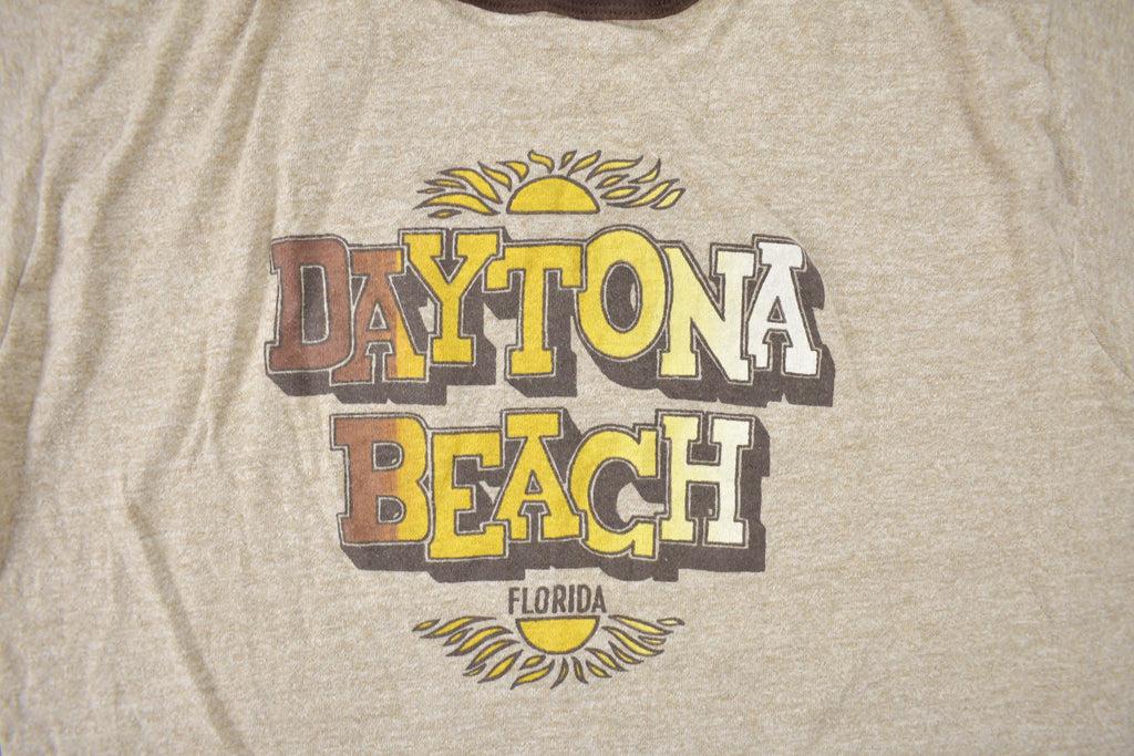 Vintage 1980s Daytona Beach Florida Ringer T Shirt Streetwear
