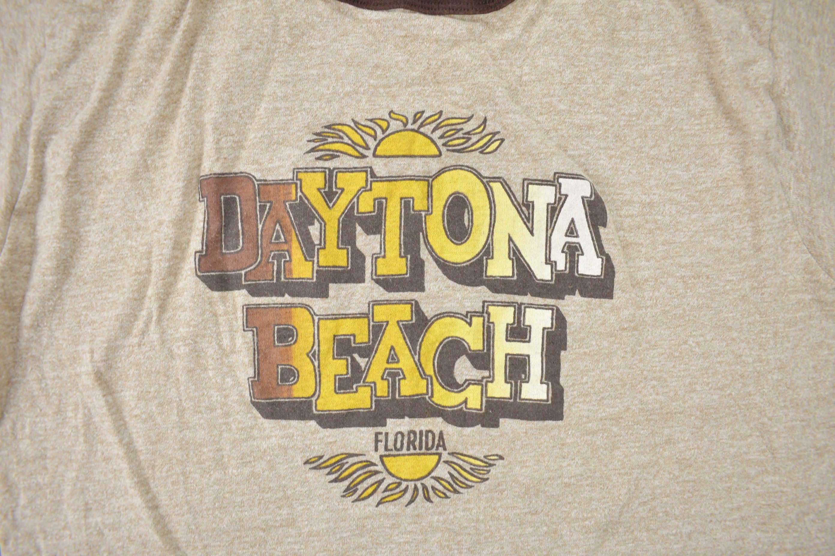 Vintage 1980s Daytona Beach Florida Ringer T Shirt Streetwear