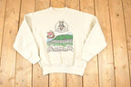 Vintage 1990s Newfoundland Viking Graphic Print Crewneck Sweatshirt Men's M