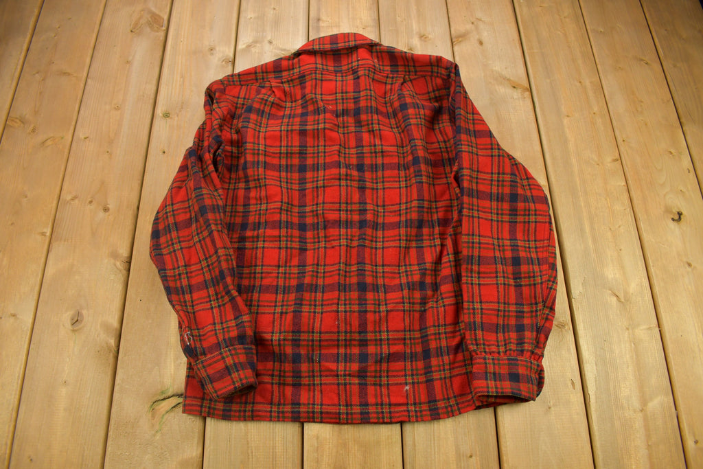 Vintage 1960s Pendleton Plaid Button Up Board Shirt