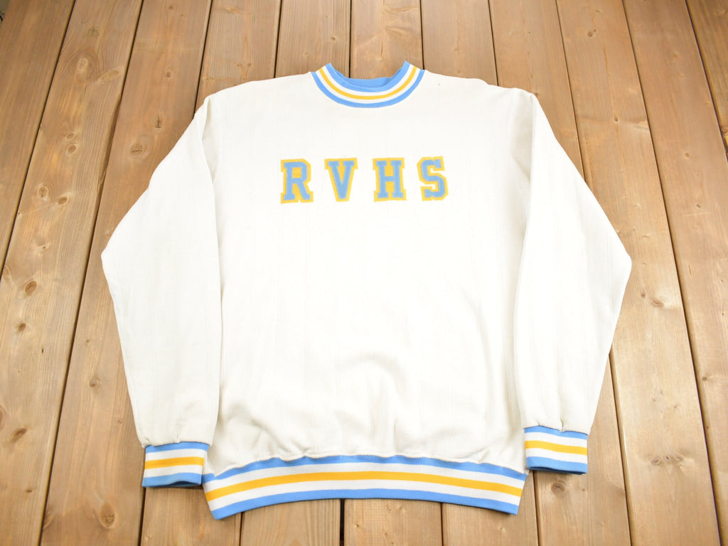 Vintage 1980s RVHS Embroidered Crewneck Sweatshirt / 80s Crewneck / Made In USA / Heavy Weight