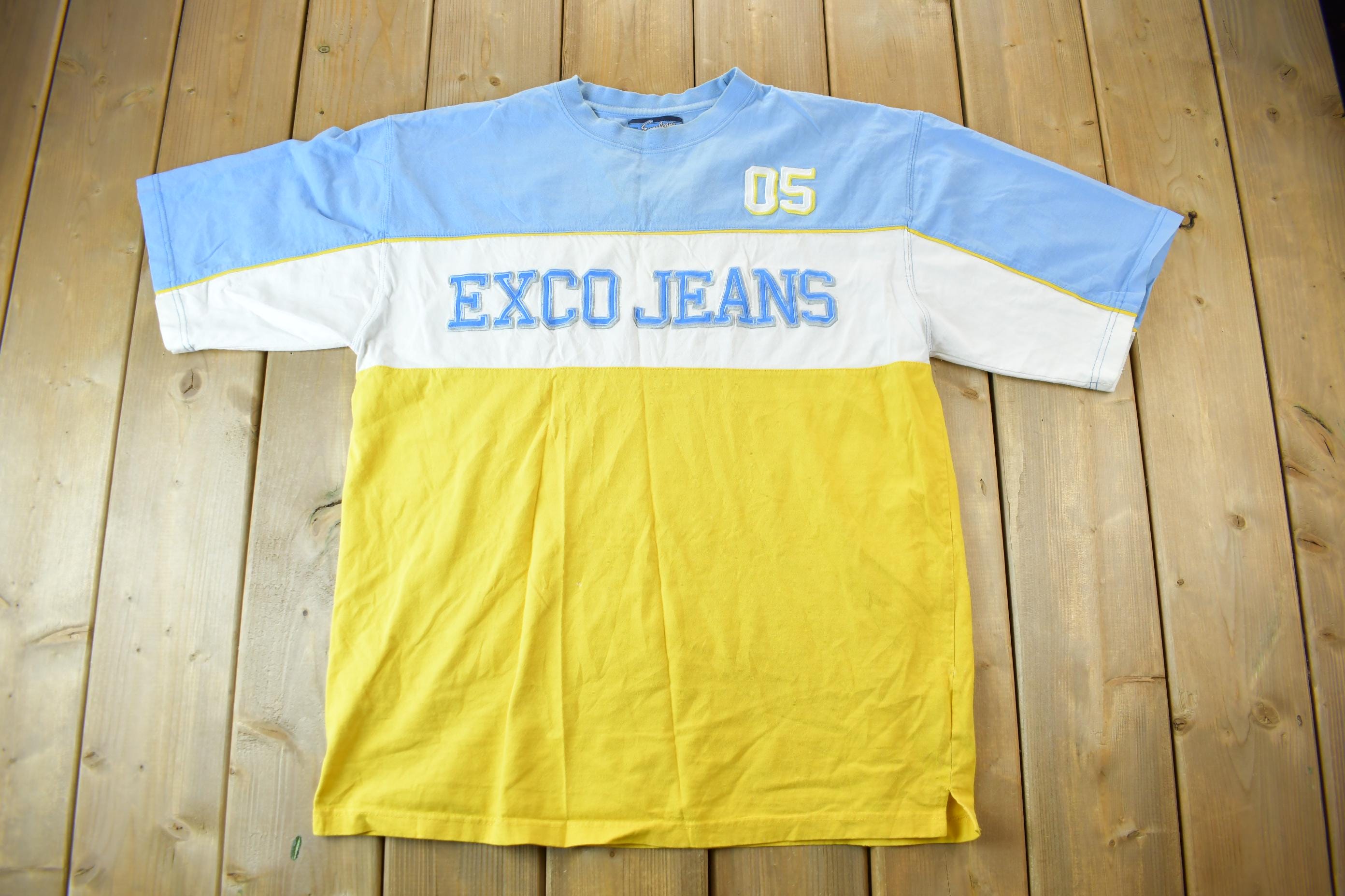 Vintage Y2K Exco Jeans Color Block T-Shirt