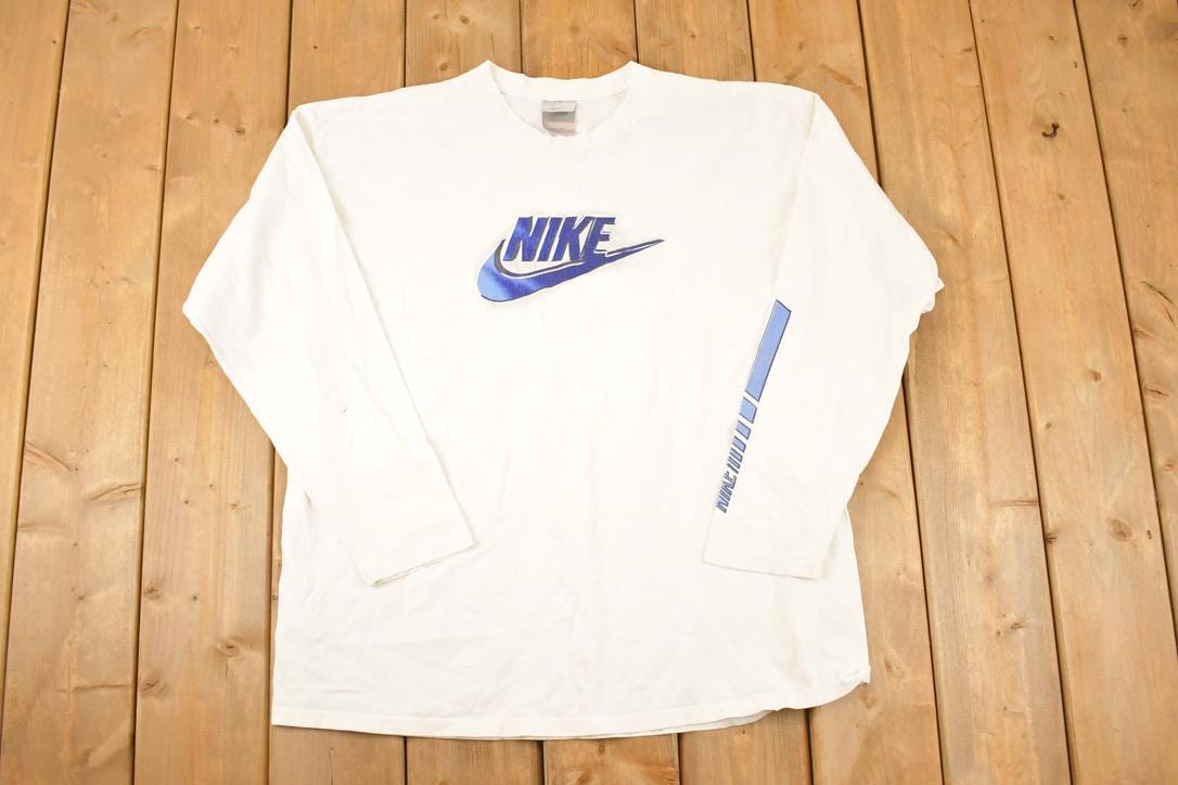 Vintage Y2K Nike Graphic Print Logo Swoosh Shirt Men's L