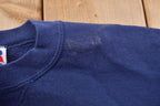 Vintage 1990s Russell Athletics Blank Navy Blue Crewneck Sweatshirt