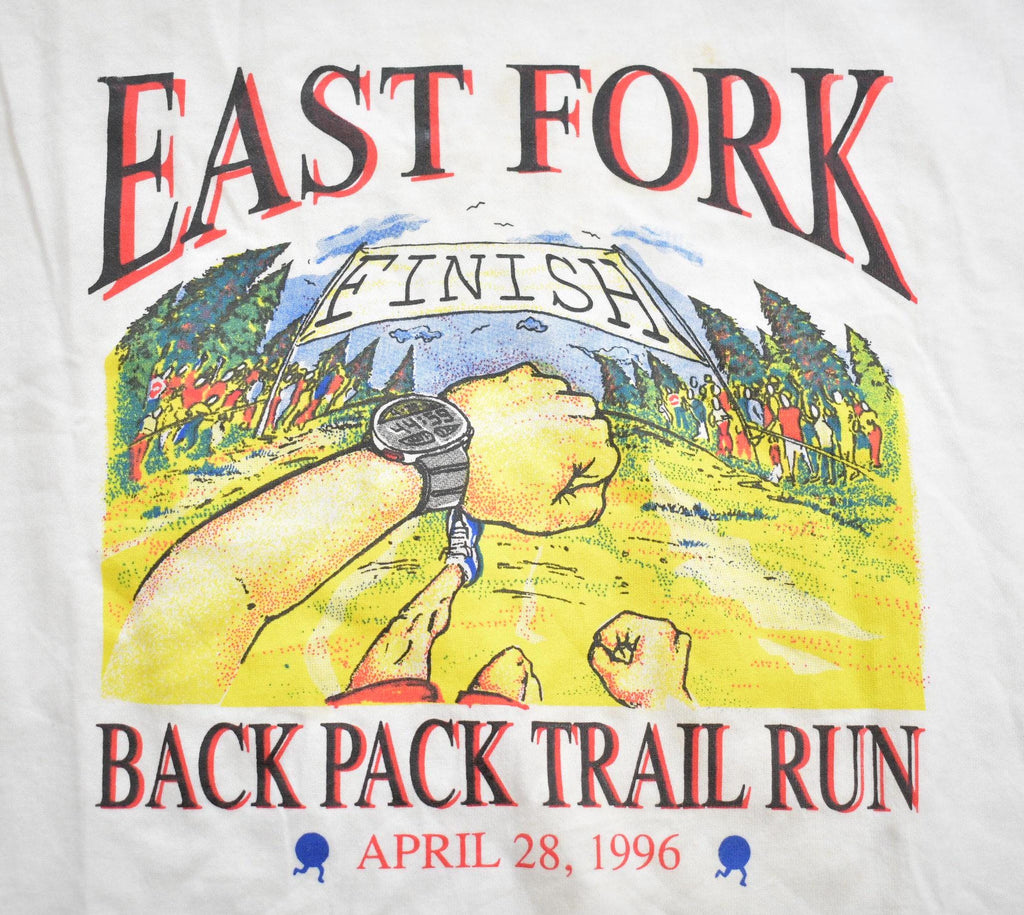 Vintage 1990s East Fork Back Pack Trail Run Graphic T-Shirt