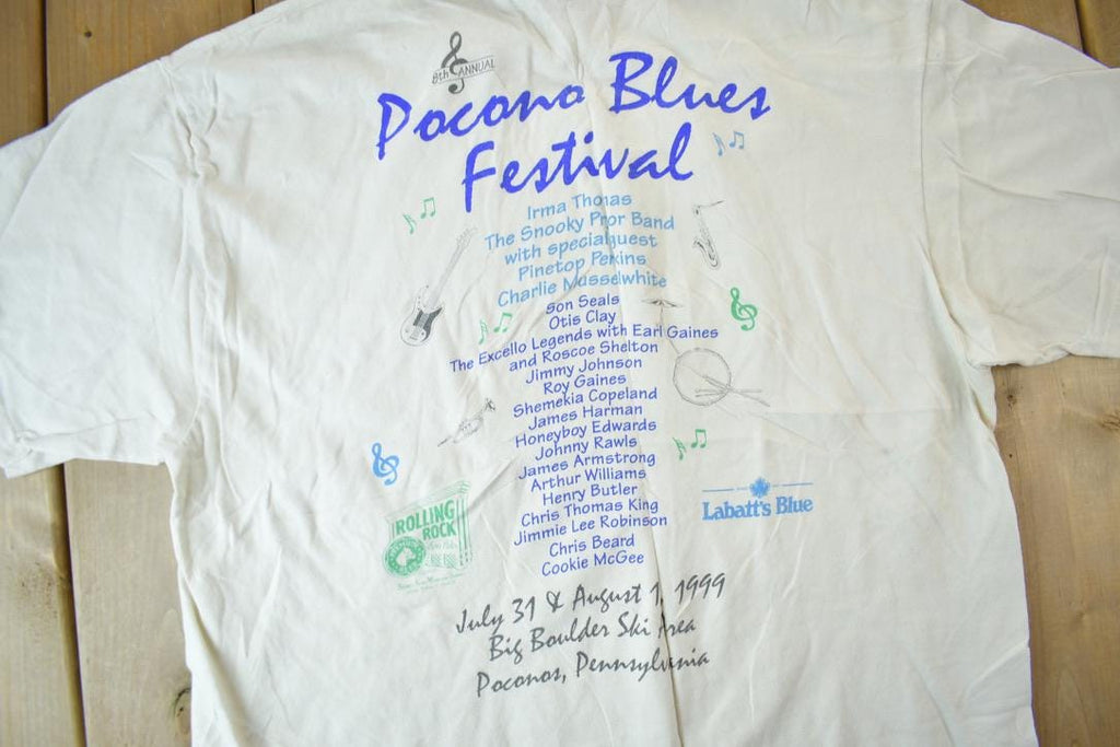 Vintage 1993 Poconos Blues Festival Graphic T Shirt