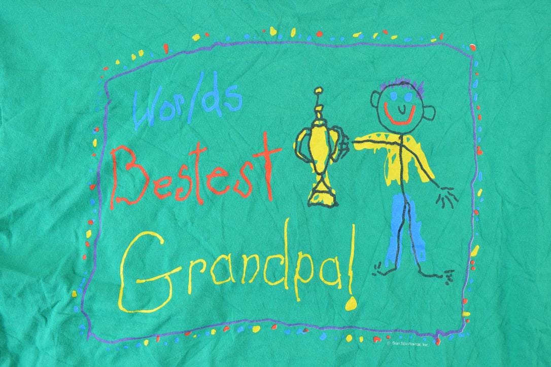 Vintage 1990s Best Grandpa Cartoon Souvenir T-Shirt