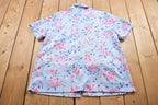 Vintage 1990s Land 'n Sea Floral Summer Button Up Shirt