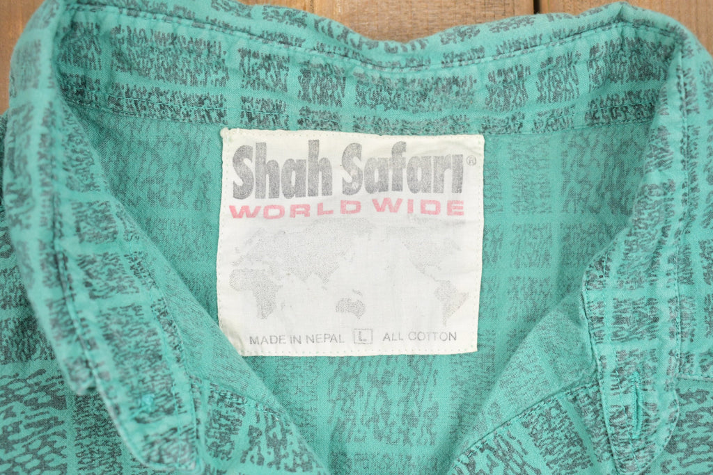 Vintage 1990s Shah Safari Button Up T-Shirt