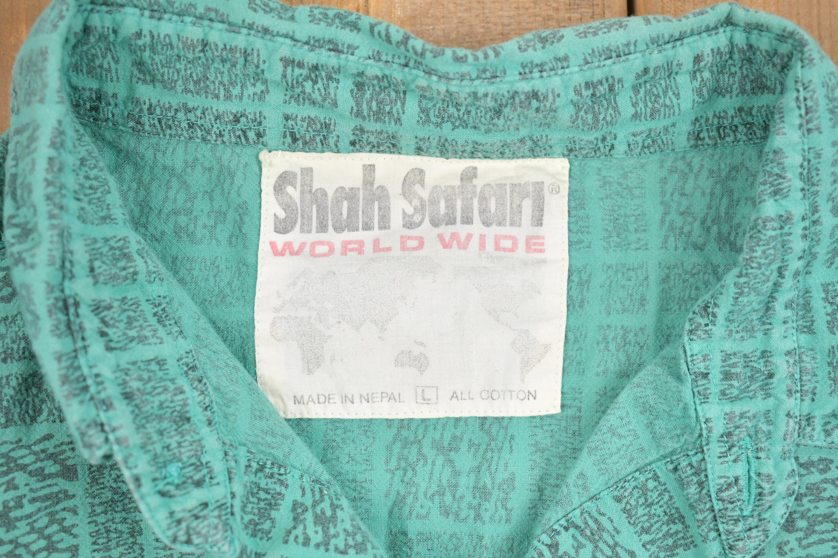Vintage 1990s Shah Safari Button Up T-Shirt
