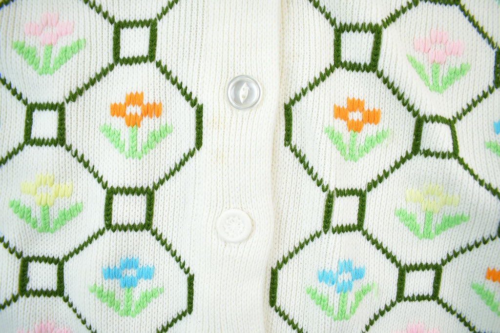 Vintage 1970s Knit Button Up Cardigan Sweater