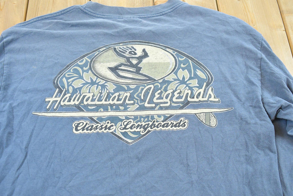 Vintage 1990s Hawaiian Legend Classic Longboards Long Sleeve T-Shirt Mens L  Made in USA  90s Travel Souvenir Destination Tee