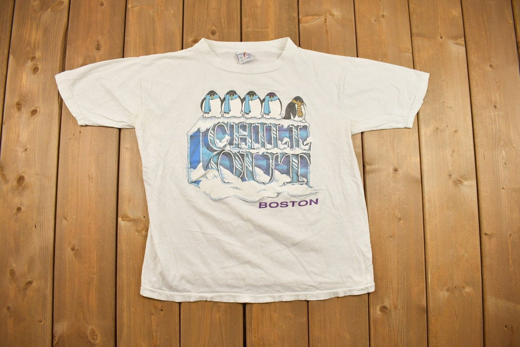Vintage 1990s Penguins Chill Out Graphic T-Shirt