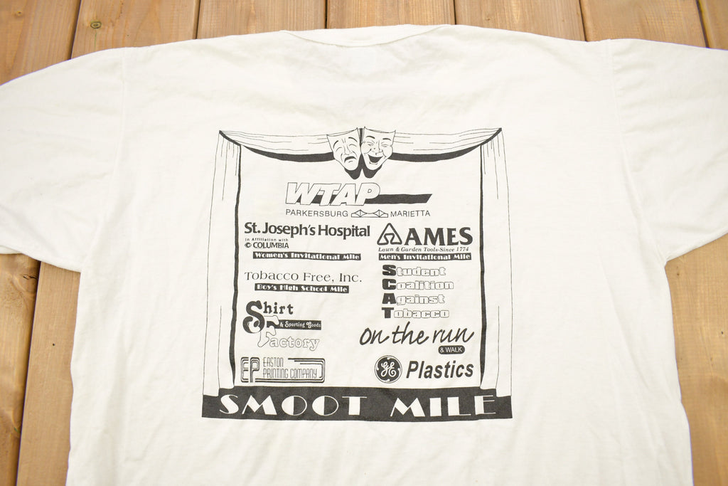 Vintage 1997 Inaugural Smoot Mile Graphic Russell Athletic T Shirt Single Stitch