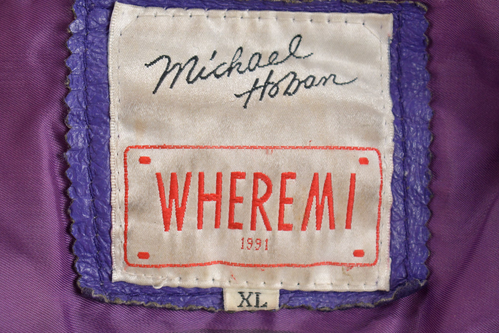 Vintage 1990s Micheal Hoban Martial Arts Patchwork Leather Jacket