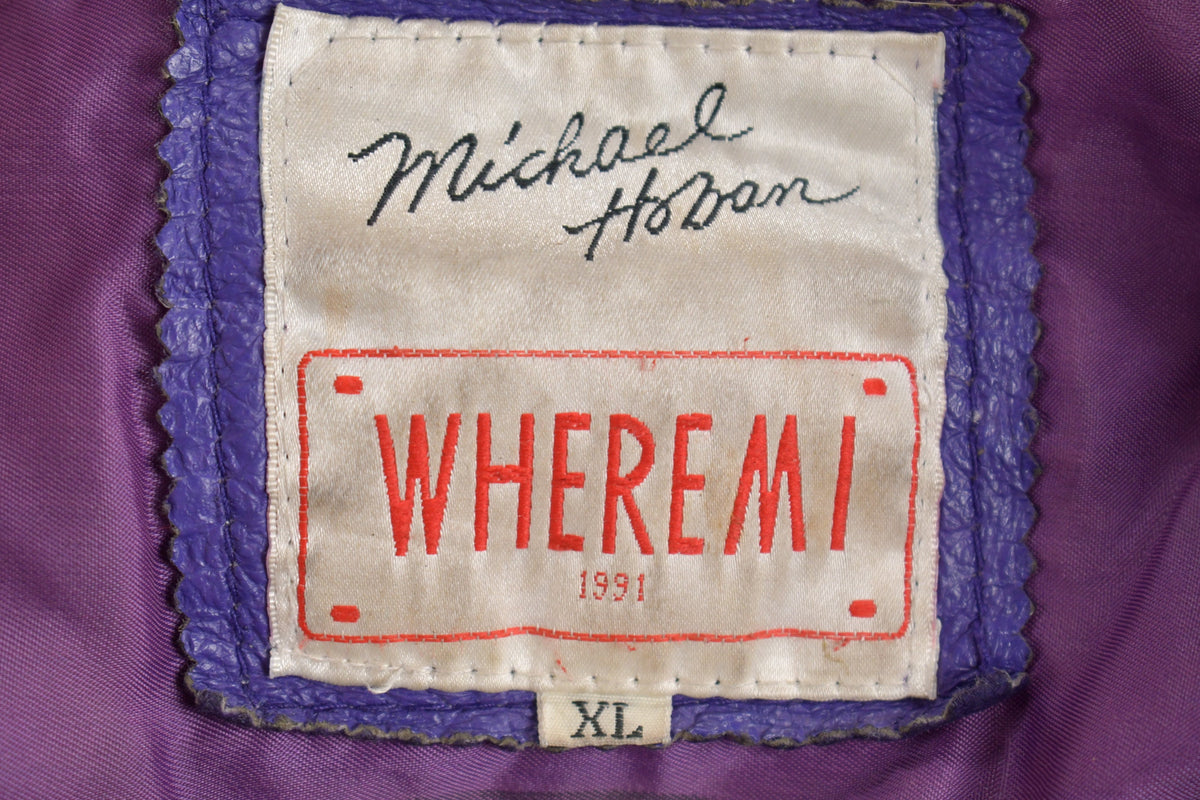 Vintage 1990s Micheal Hoban Martial Arts Patchwork Leather Jacket