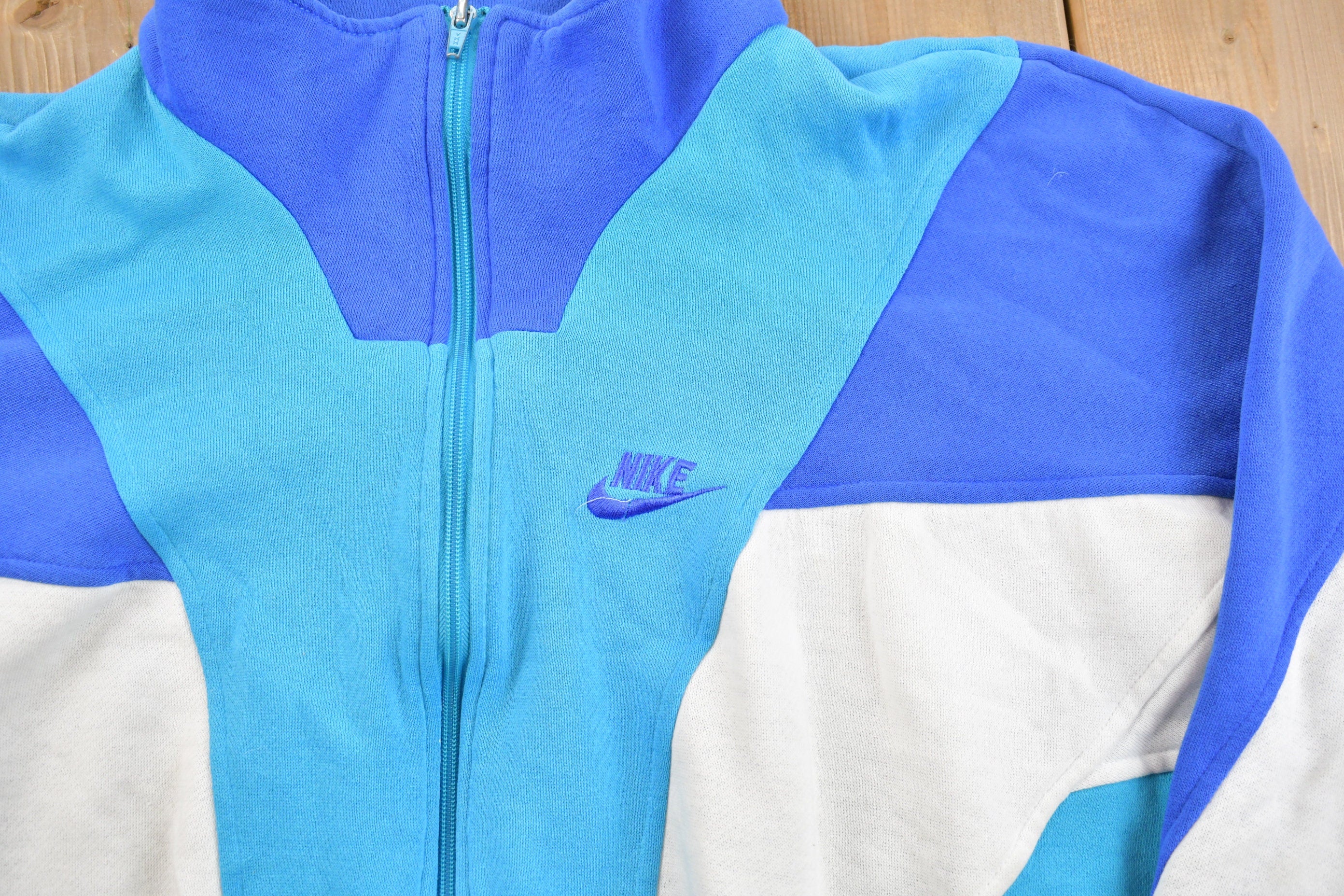 Vintage 1990s Nike Embroidered Mini Swoosh Zip Up Sweatshirt