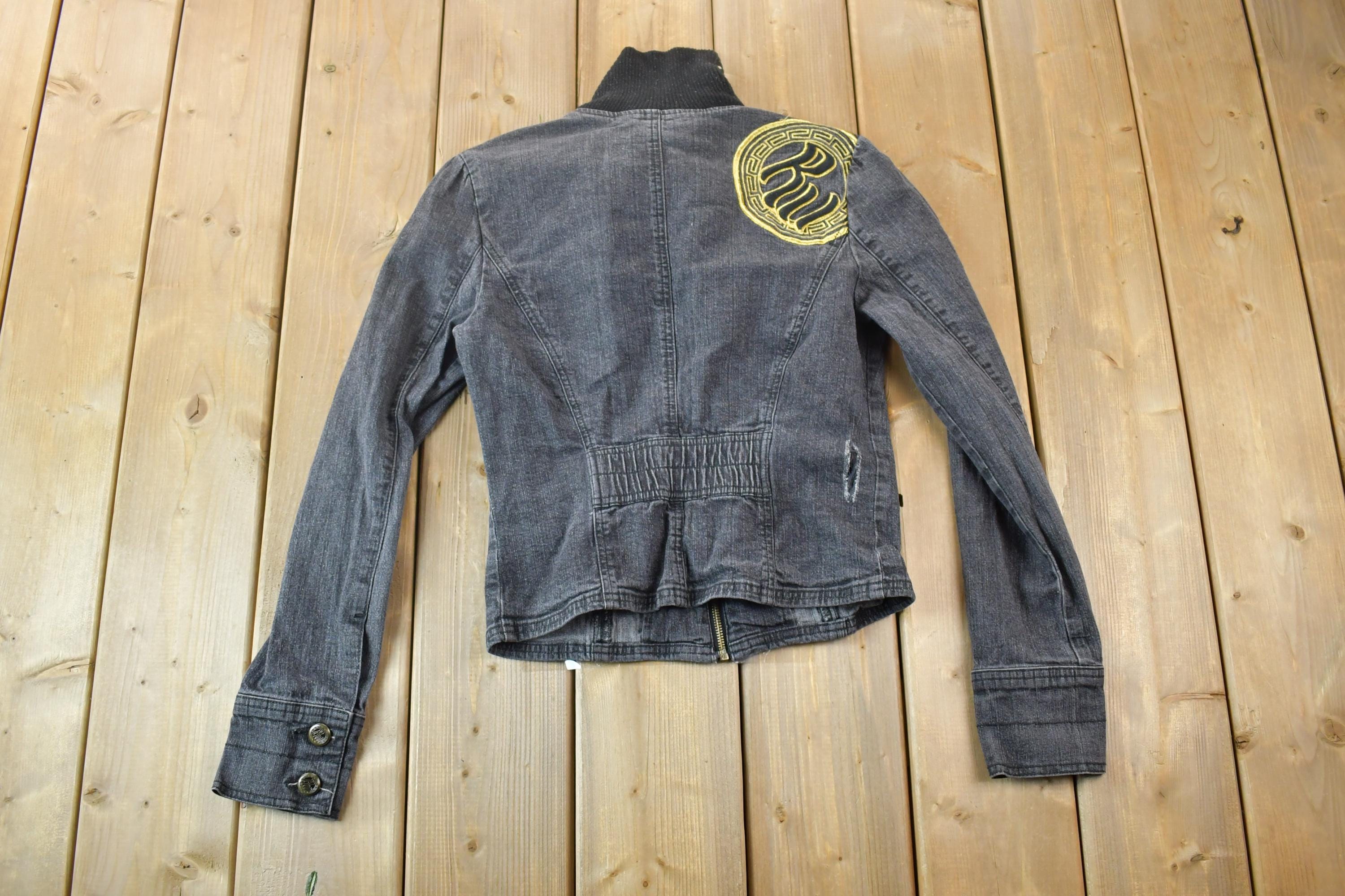 Vintage 1990s Womens XXS Rocawear Embroidered Jean Jacket Made In USA