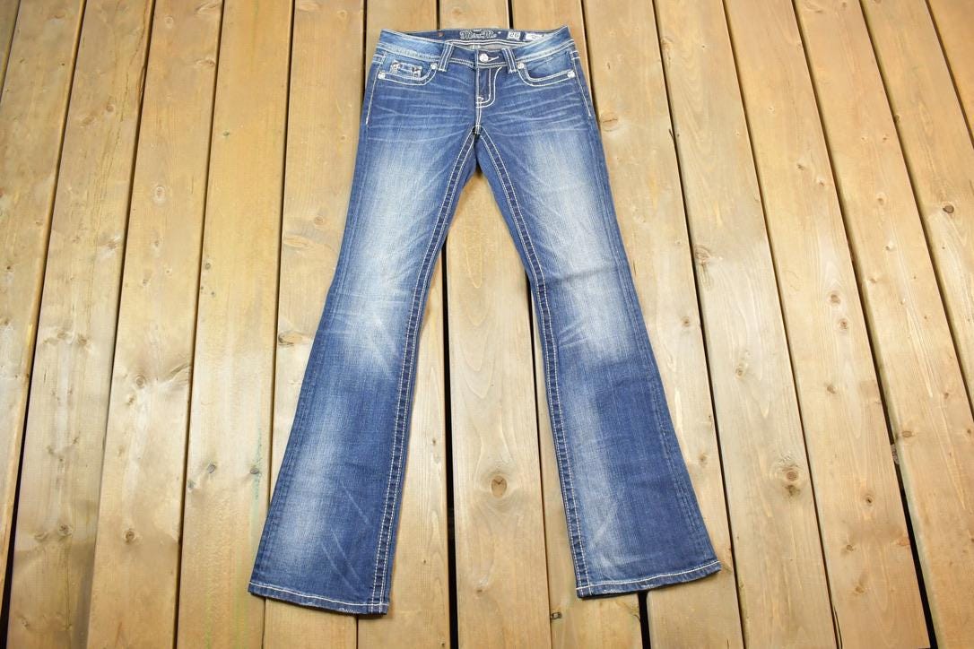 Vintage Y2K Miss Me Bedazzled Low Rise Jeans Size 26x31