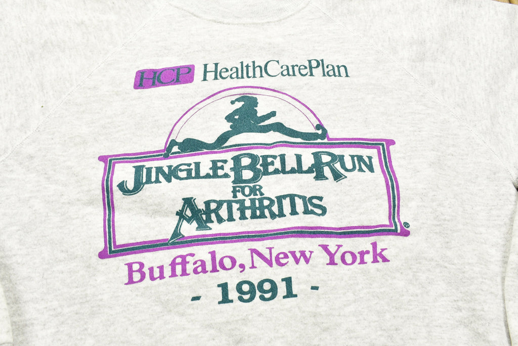 Vintage 1991 Jingle Bell Run For Arthritis Raglan Crewneck Sweatshirt