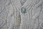 Vintage 1980s 3D Grey Cable Knit Cardigan Sweater