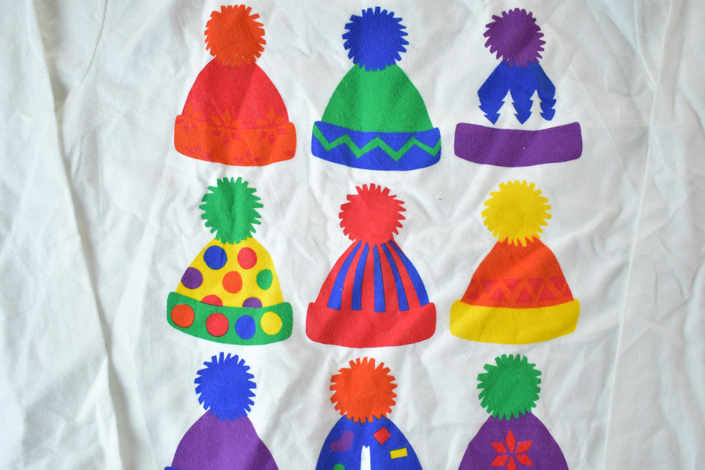 Vintage 1990s Super Soft Cute Winter Hat Crewneck Sweater