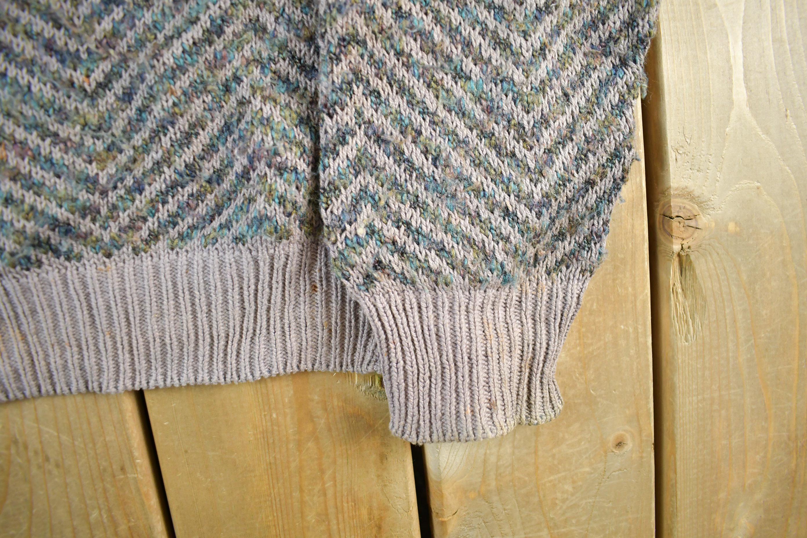 Vintage 90s Knit Crewneck Sweater - Abstract Herringbone Pattern, Mens XL