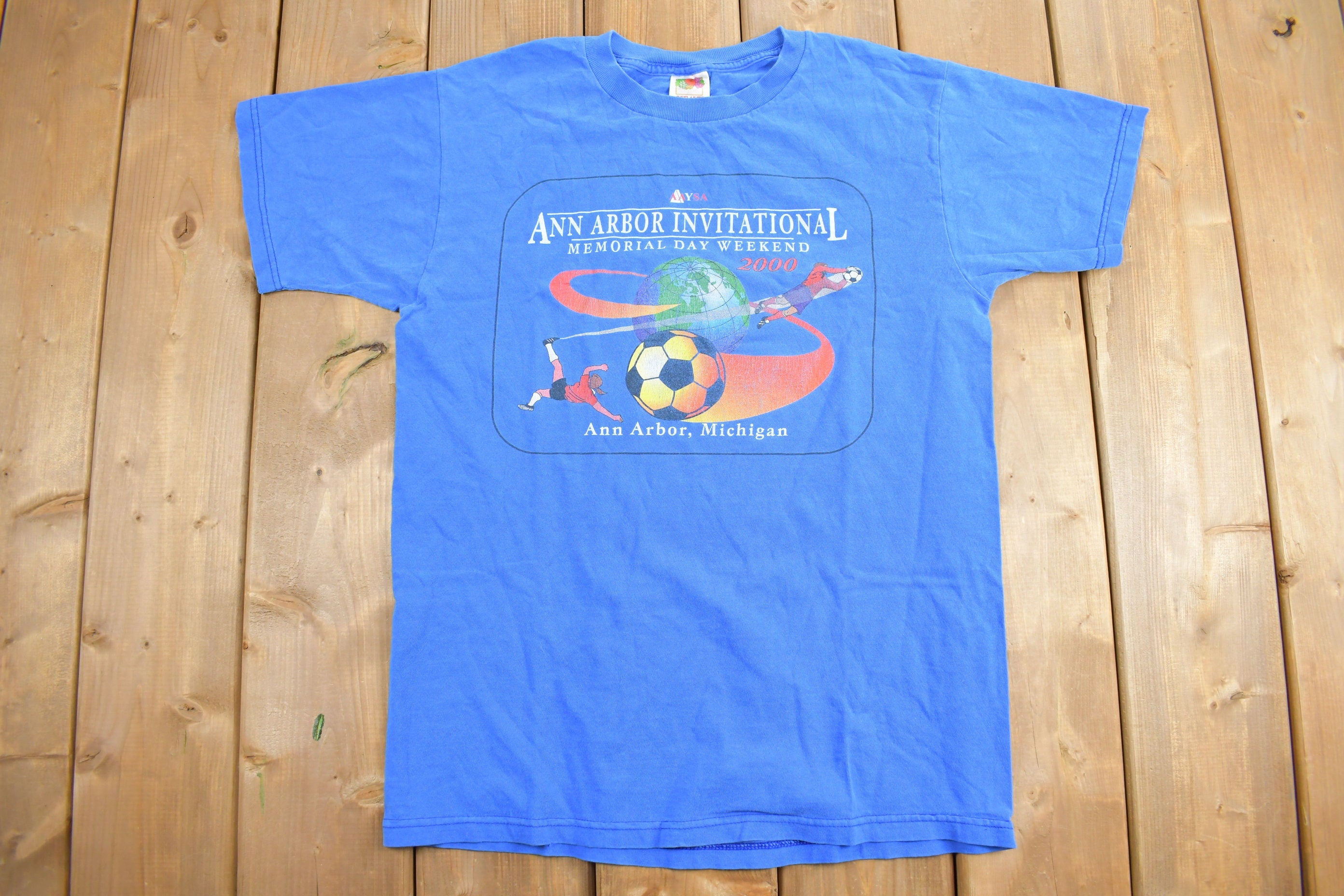 Vintage 2000 Ann Arbor Invitational Soccer Memorial Day Weekend Souvenir T Shirt