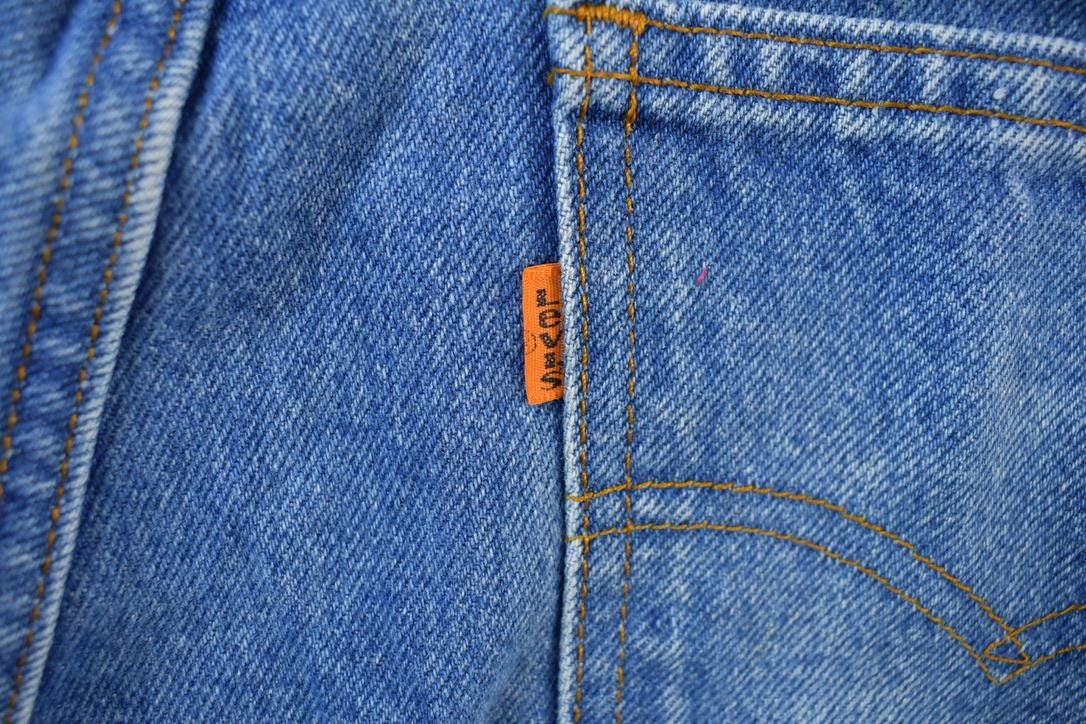 Vintage 1990s Orange Tab Levis Denim Jeans Size 34 x 31